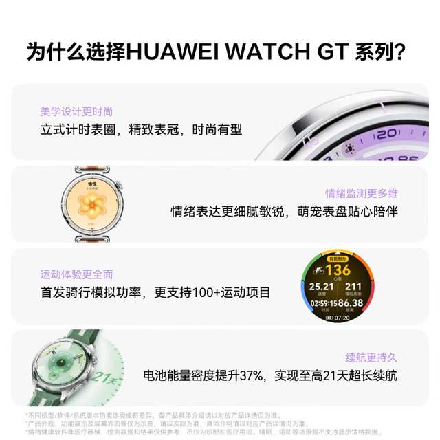 移动端、京东百亿补贴：华为 HUAWEI WATCH GT 6 智能手表 41mm 魅影黑 氟橡胶表带