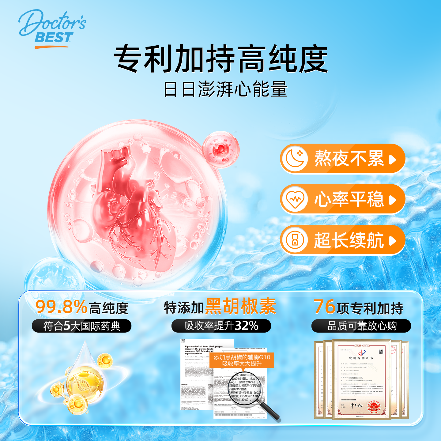 Doctor'sBest多特倍斯金达威辅酶Q10护心 200mg*60粒*2瓶