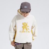 mipo 24年秋款防静电耐用双面运动百搭摇粒绒图案插肩卫衣 米白 150cm