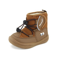 通士达 TOPSTAR 男女童保暖棉靴 棕色