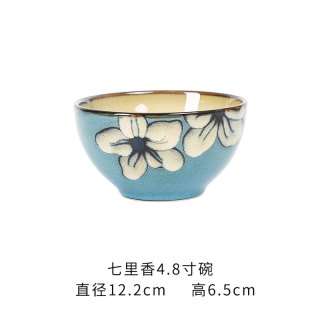 玉泉家用陶瓷饭碗个人陶瓷碗餐具日式面碗釉下彩精致碗