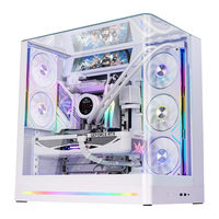 玩嘉问界PLUS白色一体式曲面玻璃海景房机箱游戏电脑台式机ATX/360水冷/背插三面侧透TypeC/ARGB灯条 问界PLUS白(曲面玻璃 三面侧透