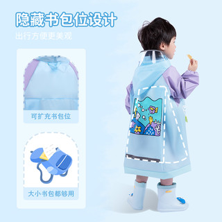 男童雨衣防水幼儿园上学宝宝雨衣男卡通带书包位儿童雨衣轻便