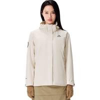 伯希和（Pelliot）冲锋衣男女三合一户外硬壳防风登山冬季外套124301038白S 【女款】暖日白/暴雨级防水