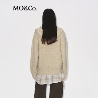 MO&Co.【秦岚同款SMILEY联名】毛衣外套2025冬含羊驼绒MBE4CAR006 浅花驼色 XS /155