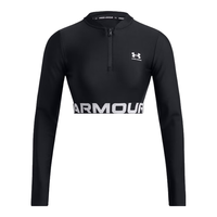 安德玛（UNDERARMOUR）春夏HeatGear女子罗纹训练运动长袖T恤1388692 黑色001 M