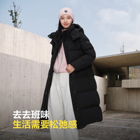 波司登冬季羽绒服女款超长款显高显瘦新国标90绒外套 黑色|8056 XL 175/96A【体重约140-160斤】