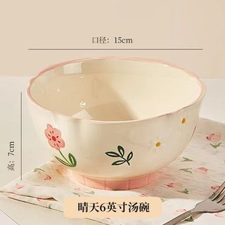 陶瓷汤碗家用20258寸汤面碗个人大汤碗釉下彩面条碗汤盆
