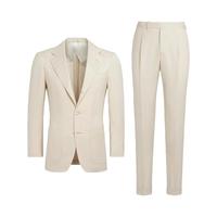 奥莱SUITSUPPLY 浅棕色西服羊毛羊绒混纺男士休闲西装套装