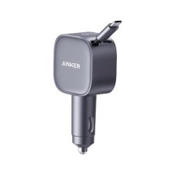 Anker 车载充电器UFCS75W自带线伸缩线pd45W汽车点烟器超级快充头12v/24v转换器适用