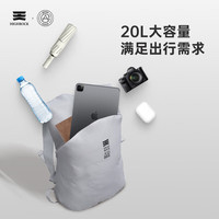 天石(HIGH ROCK)背包登山包户外骑行运动双肩包徒步折叠轻便20L旅行防泼水皮肤包 银灰色
