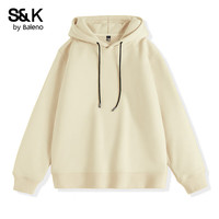 班尼路春秋季重磅款卫衣柔软舒适休闲宽松通勤潮牌纯色经典百搭外套 【连帽卫衣】-浅米#纯色 M