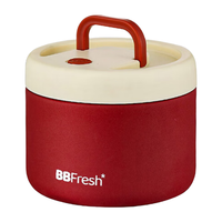 BBFRESH保温饭盒304不锈钢两层超长保温单层多层大容量多餐盒 【酒红色】1层620ml