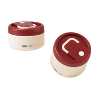 BBFRESH保温饭盒304不锈钢两层超长保温单层多层大容量多餐盒 【象牙白】保温袋+餐具2层1040ml