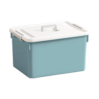 禧天龙钢化款收纳箱加厚抗压储物箱零食玩具车载整理箱 30L石青1个装