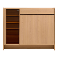 林氏家居家用门口入门鞋柜收纳柜一体靠墙进户玄关柜鞋架原木林沐系列UB1N 1.4m鞋柜（可视化掩门|大容量）