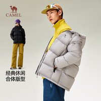 骆驼（CAMEL）炽云羽绒服男女冬季连帽防泼防风鸭绒保暖情侣面包服 M34CR07674B