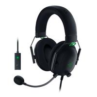 雷蛇 旋风黑鲨V2 耳罩式头戴式降噪有线耳机 黑色 3.5mm+USB声卡 套装