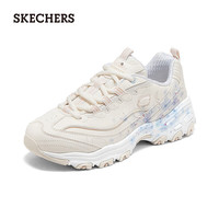 斯凯奇(Skechers)女子运动鞋时尚桃花鞋老爹鞋百搭休闲日常小白鞋休闲鞋 自然色/浅蓝色/NTLB 38.5