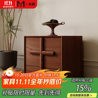 木鹆 法式中古风靠墙斗柜电视柜创意十字架实木收纳柜客厅边柜中古色