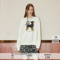 移动端、京东百亿补贴：GREEN BELT 女小狗圆领宽松长袖卫衣 100123506785