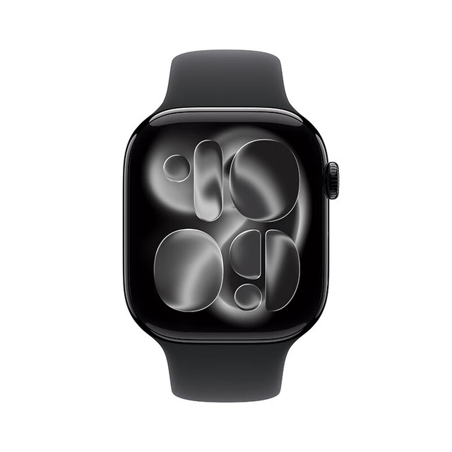 苹果 Apple Watch Series 11 智能手表 GPS+蜂窝版 46mm 亮黑色 铝金属 黑色运动型表带 M/L