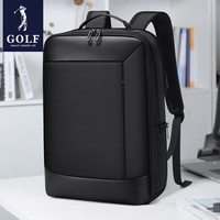 高尔夫（GOLF）双肩包男士休闲背包男女初中高中大电脑书包旅行包【Q】 款式7-黑色