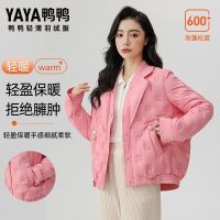 YAYA 鸭鸭羽绒服 鸭鸭 女款轻薄羽绒服 秋冬短款翻领白鸭绒保暖外套