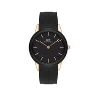 Daniel Wellington ICONIC MOTION系列 女士石英手表 32mm 黑盘 黑色氟橡胶表带 圆形