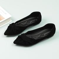 朴尼斯 Pounise 平底单鞋女尖头浅口软底蛋卷鞋瓢鞋职业通勤时装女鞋