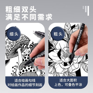 晨光 细杆双头油性记号笔 黑色 60支/5盒 马克笔