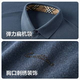 红豆针织衫男【含羊毛蚕丝】25秋柔软舒弹外穿打底衫长袖翻领t A2海涛蓝 XL 180/96A