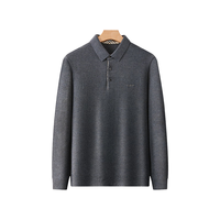 红豆针织衫男【含羊毛蚕丝】25秋柔软舒弹外穿打底衫长袖翻领t S4黎明灰 M 170/88A
