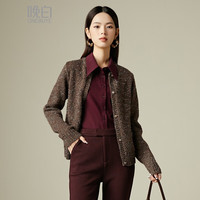 晚白2025年秋冬款简约气质毛衣含羊毛高弹针织衫外套女【不含腰带】 咖色 L
