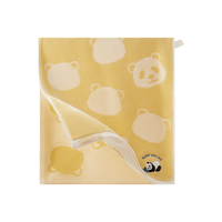 蕉内（Bananain）棉棉520H男女同款100%纯棉毛巾强吸水抗菌防臭防掉毛洗脸洗澡浴巾 大熊猫-稻草黄 1条条