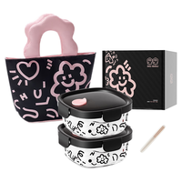 希乐扣Cilock耐热玻璃饭盒带饭微波炉密封碗水果盒储物盒 大容量保鲜盒 【3件套】方圆分隔+方圆+云朵包