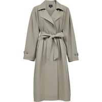 VEROMODA风衣2025秋季含棉莱赛尔开衩底摆腰带纯色风衣早秋上衣 丹翠绿色 XS