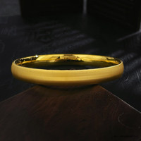 老庙黄金手镯古法宽面泥鳅背足金素圈手镯结婚三金 丝绒泥鳅背手镯58#约11.13g