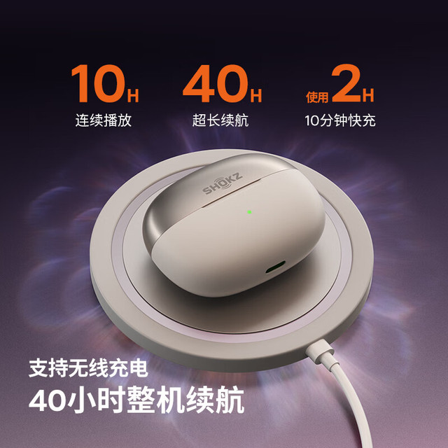韶音 E310 耳夹式真无线动圈蓝牙耳机 星际白 Type-C