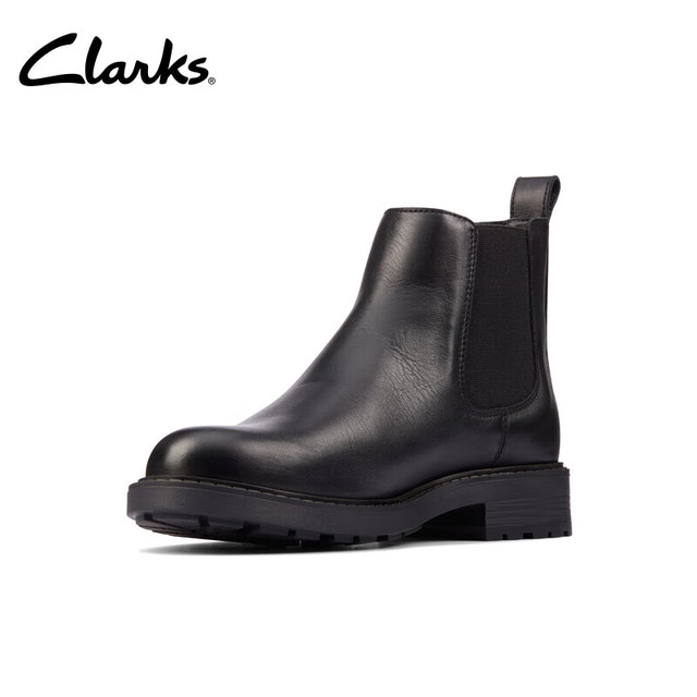 Clarks 其乐 Orinoco2奥芮系列女鞋冬季经典复古英伦风粗跟切尔西靴短靴 黑色 261636195 37
