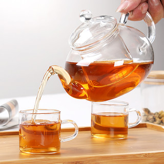 正扬 玻璃壶 高硼硅耐热玻璃花茶壶功夫红茶具泡冲茶器 玻璃600ML茶壶-西施款