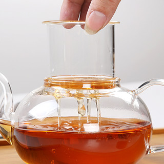正扬 玻璃壶 高硼硅耐热玻璃花茶壶功夫红茶具泡冲茶器 玻璃600ML茶壶-西施款