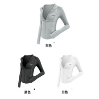 PLUS会员：zauo 防晒衣女户外修身冰感透气原纱型防晒服连帽外套 灰色L码 S