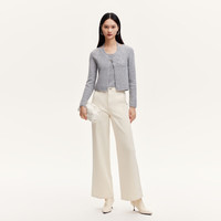 VEROMODA 针织衫女2024早秋新款V领挂脖假两件短款针织上衣时尚324324074