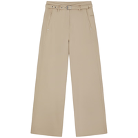 Teenie Weenie小熊女装休闲裤2025秋季简约气质高腰宽松直筒裤 卡其色 M