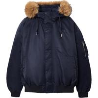 JACK&JONES/杰克琼斯 轻薄 男士羽绒服 大毛领 深兰色 XS