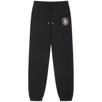 Teenie Weenie小熊女装卫裤2025年秋季柔软舒适加绒收脚休闲裤 黑色 XL