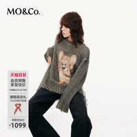 【双11】MOCO毛衣针织衫2025秋猫和老鼠联名系列刺绣漏针