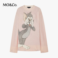 【双11】MOCO毛衣针织衫2025秋猫和老鼠联名系列刺绣漏针 淡粉色 S/160