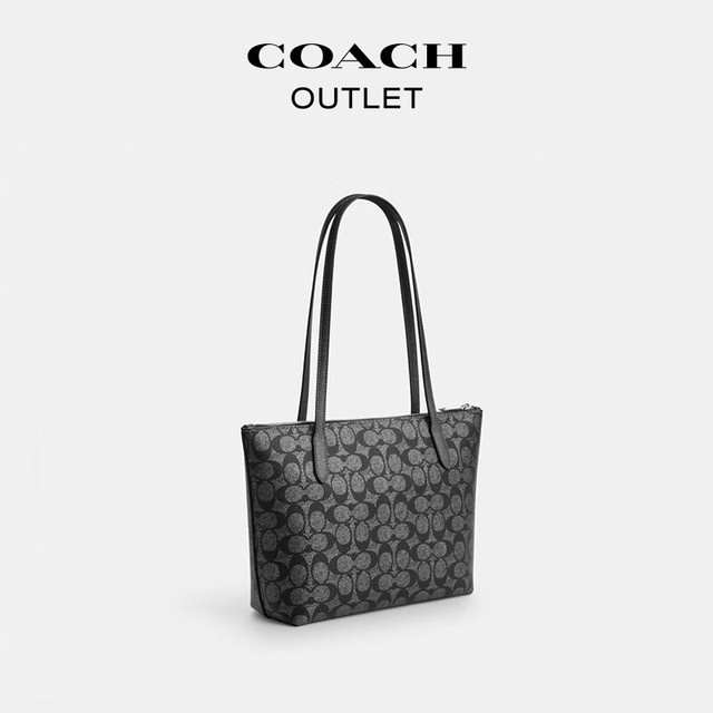 COACH 蔻驰 奥莱女士夏季女包经典标志FIONA托特包休闲单肩包小号 SV/炮铜色 混合色